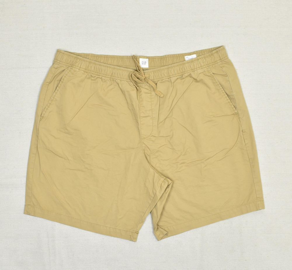 Gap Men's Bermuda Chino Short Cotton Brown Size 2XL Solid 9" Easy Drawstring